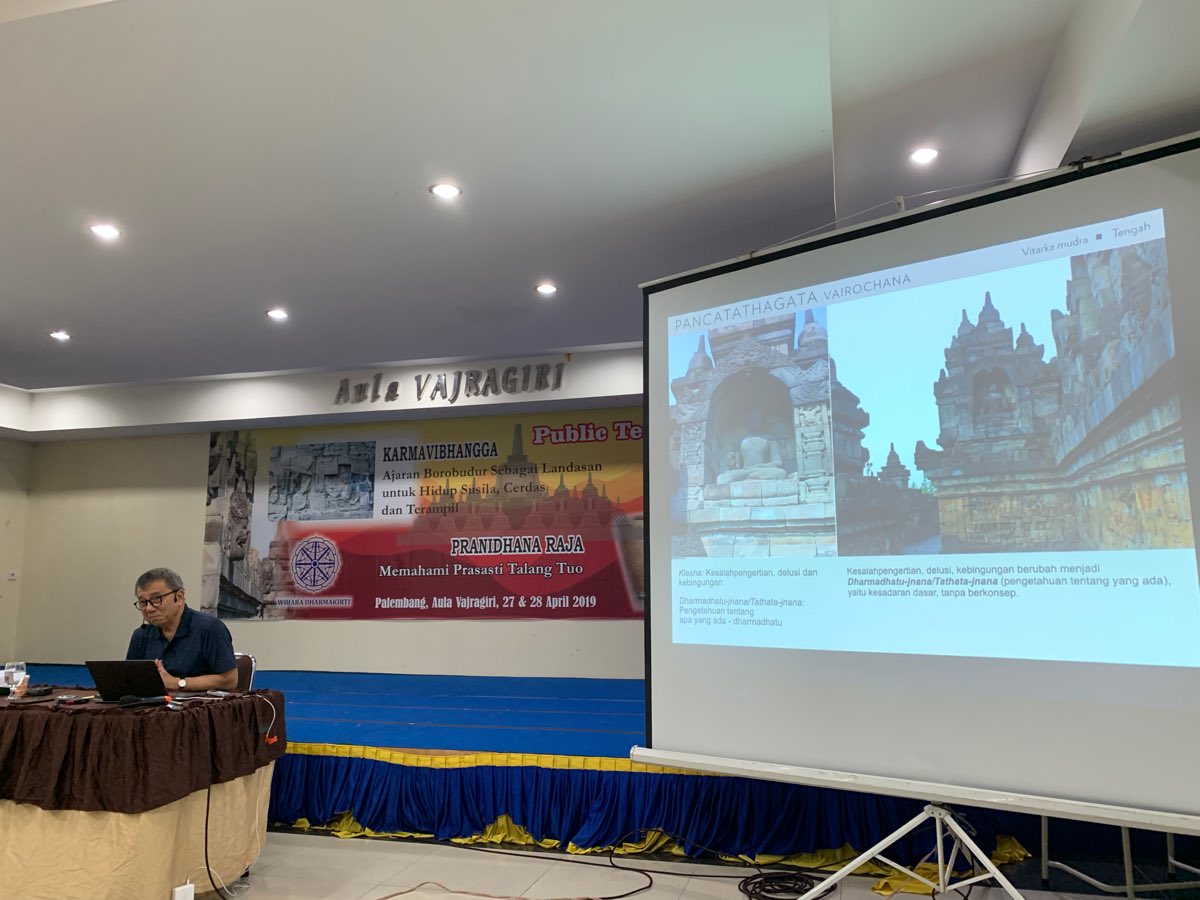 "Karmawibhangga: Ajaran Borobudur Sebagai Landasan untuk Hidup Susila, Cerdas, dan Terampil" dan "Pranidhana Raja: Memahami Prasasti Talang Tuo"